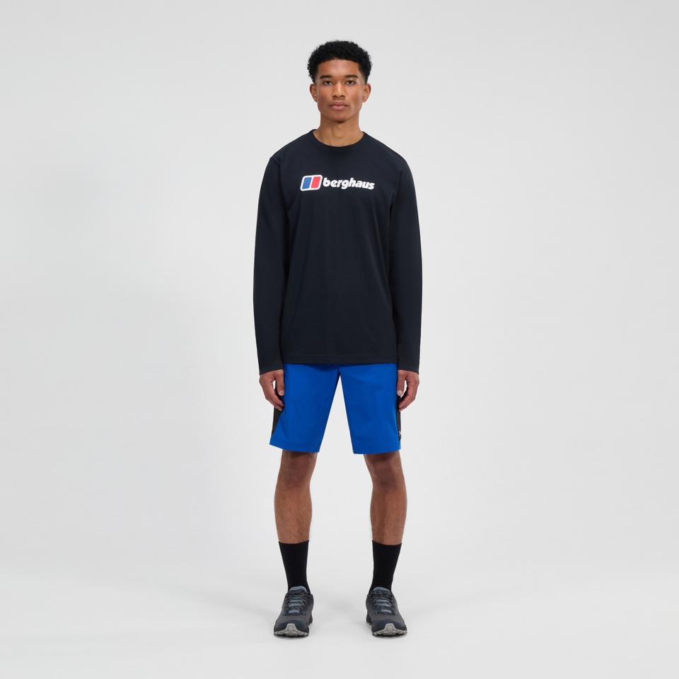 Men's Berghaus Big Logo Long Sleeve Tee - Black