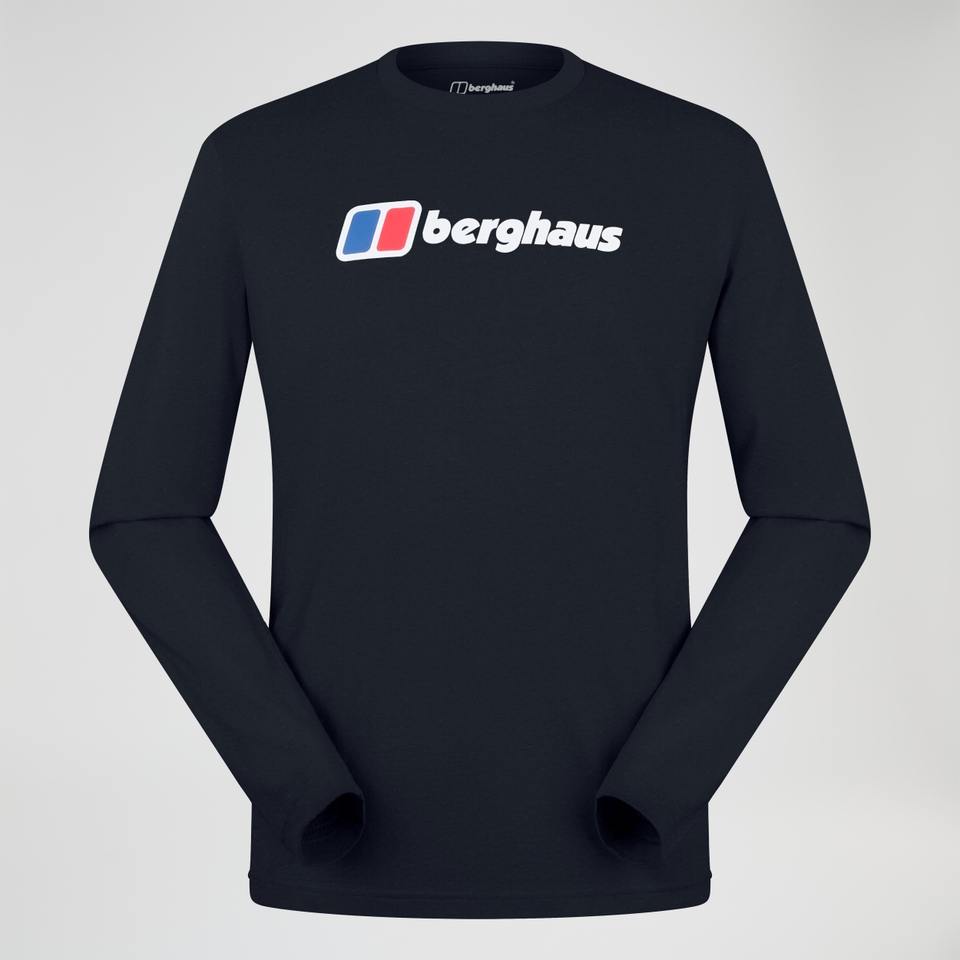 Men's Berghaus Big Logo Long Sleeve Tee - Black