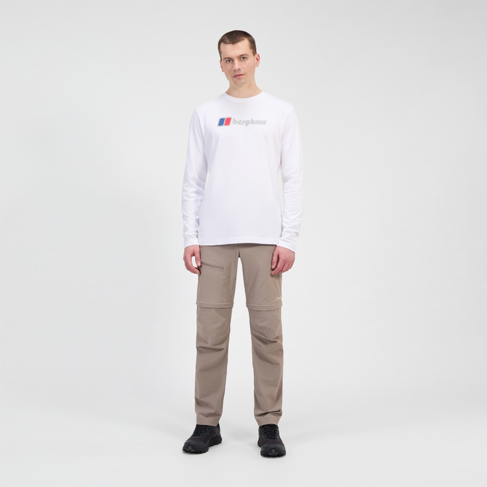 Men's Berghaus Big Logo Long Sleeve Tee - White