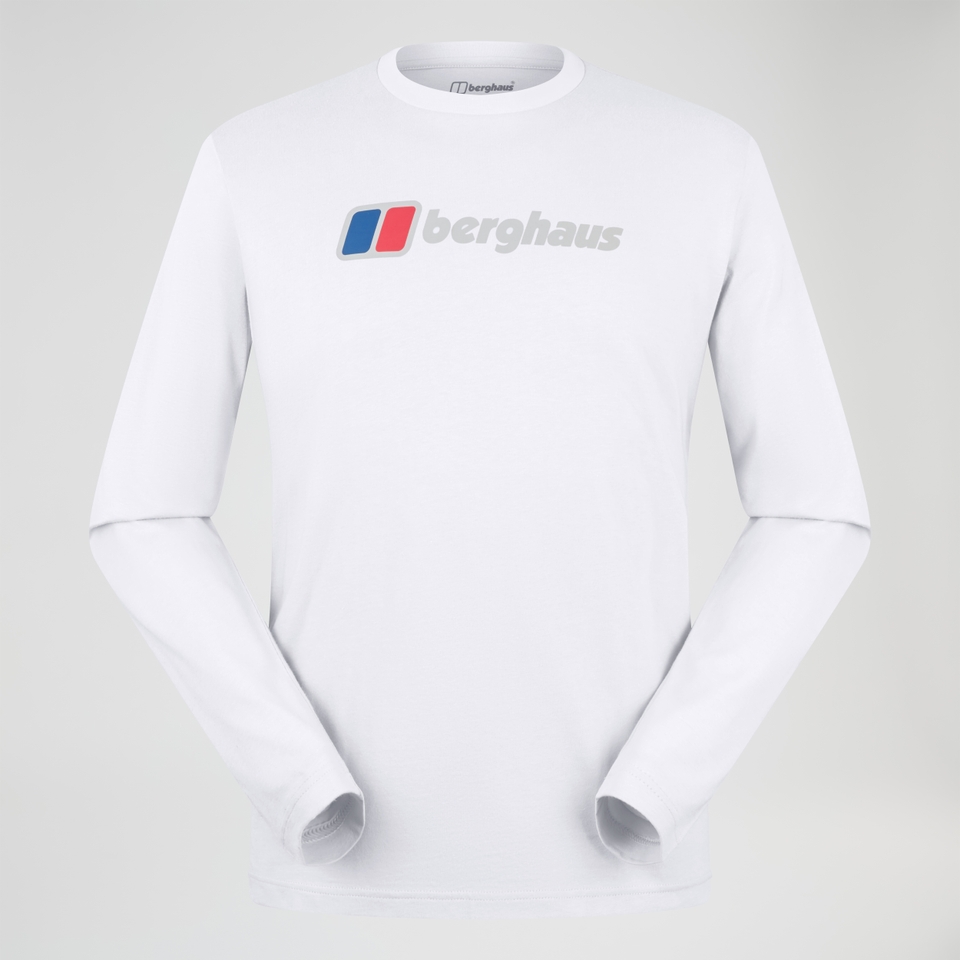 Men's Berghaus Big Logo Long Sleeve Tee - White