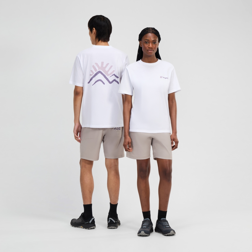 Unisex Sunned Peak Short Sleeve Tee - White