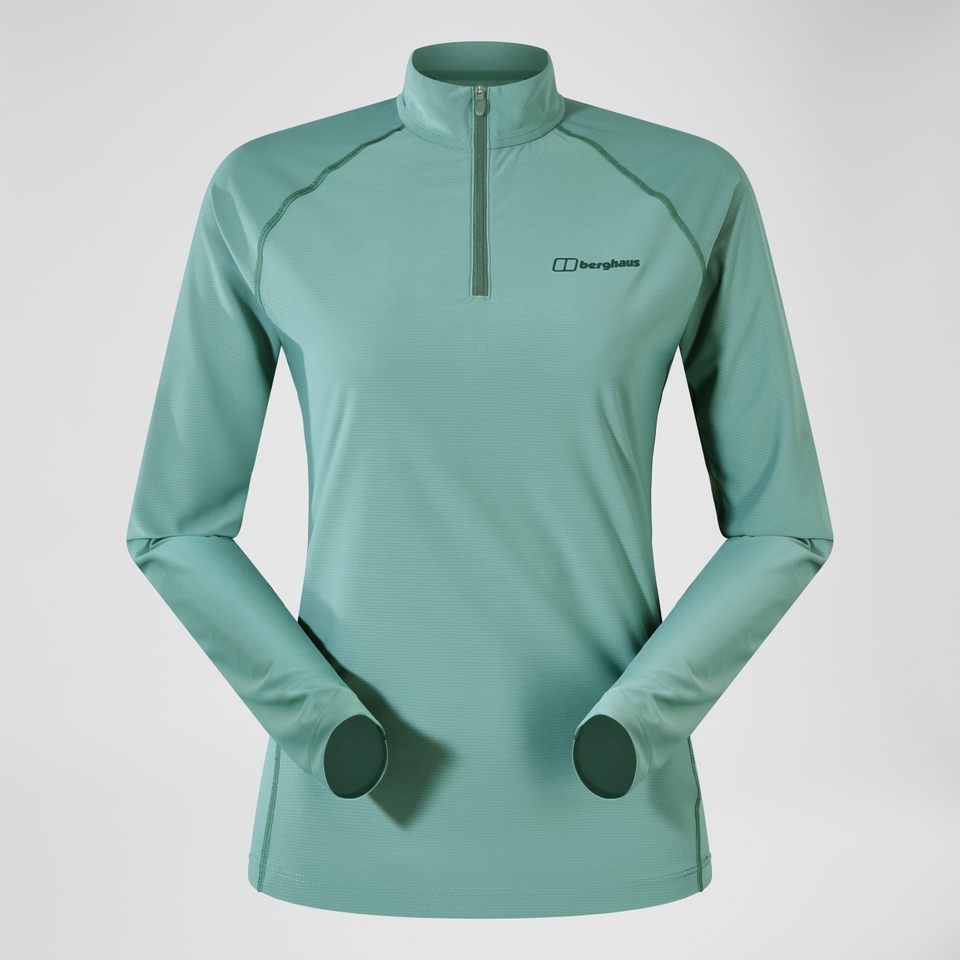 Women's 24/7 Half Zip Long Sleeve Tech Tee - Green