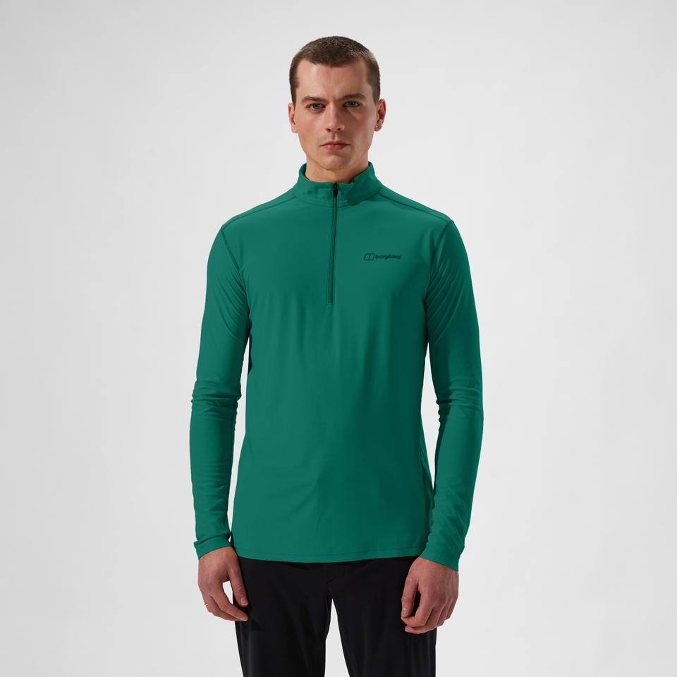 Men's 24/7 Half Zip Long Sleeve Tech Tee - Green