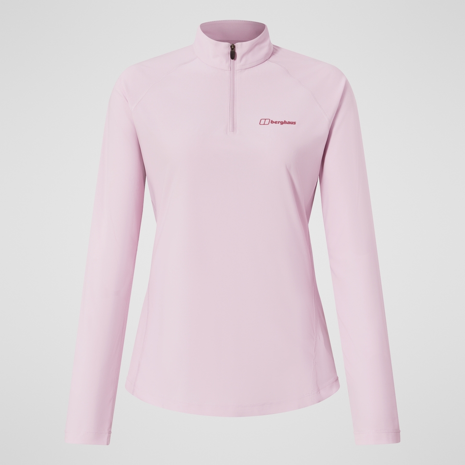 Women's 24/7 Half Zip Long Sleeve Tech Tee - Pink
