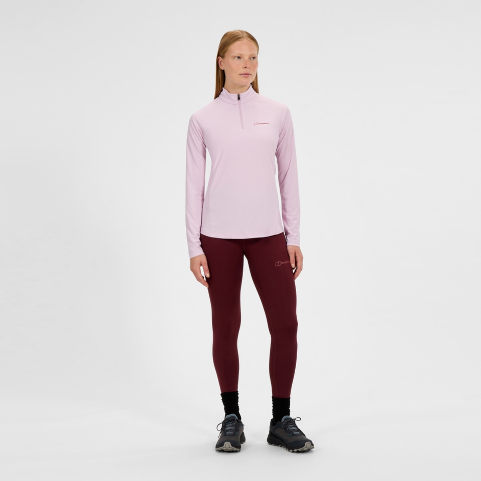 Women's 24/7 Half Zip Long Sleeve Tech Tee - Pink